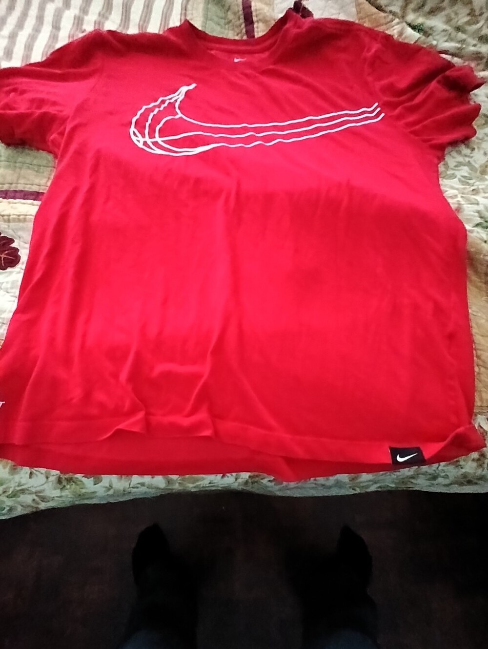 Nike Red Dri-FIT Short Sleeve Tee with Swoosh Tag Large